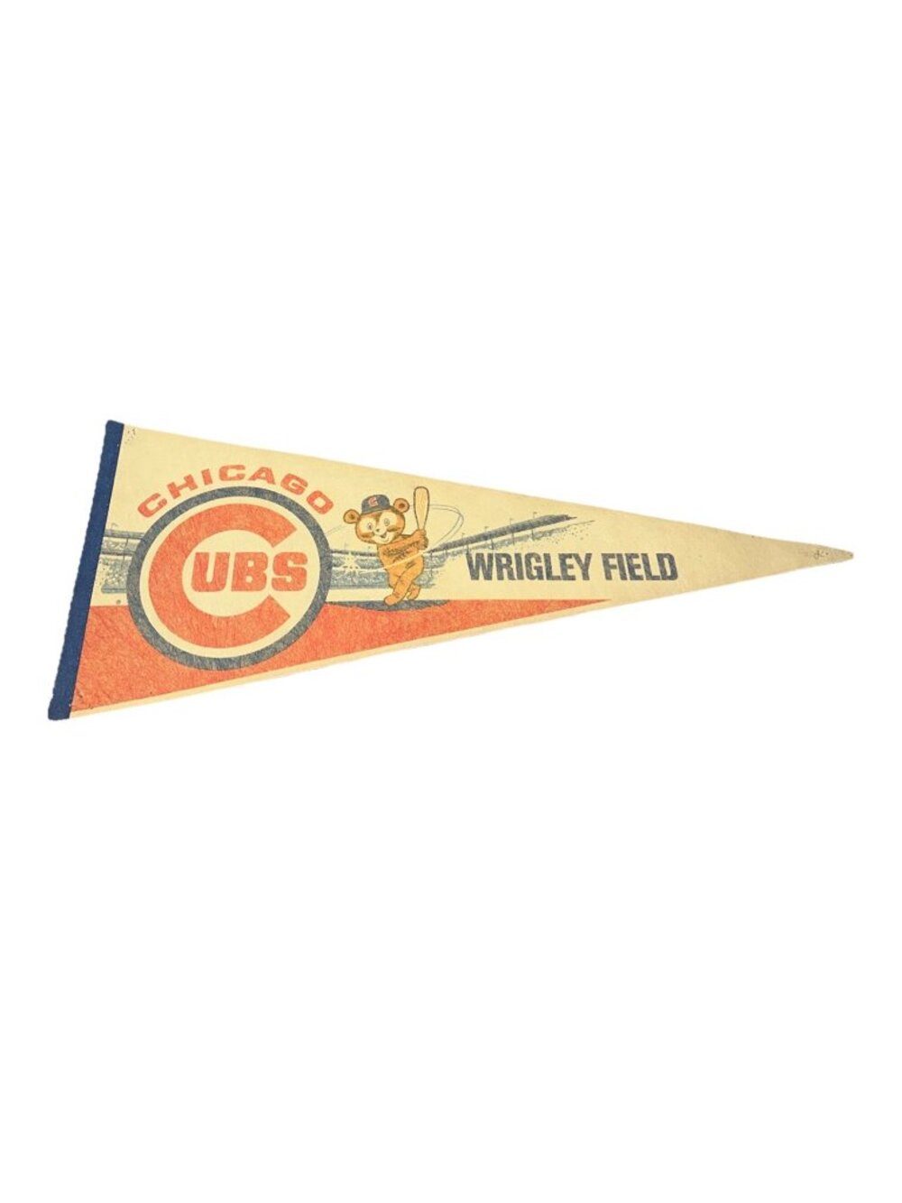 1970s Chicago Cubs Wrigley Field 30” Pennant MLB Baseball Vintage Faded